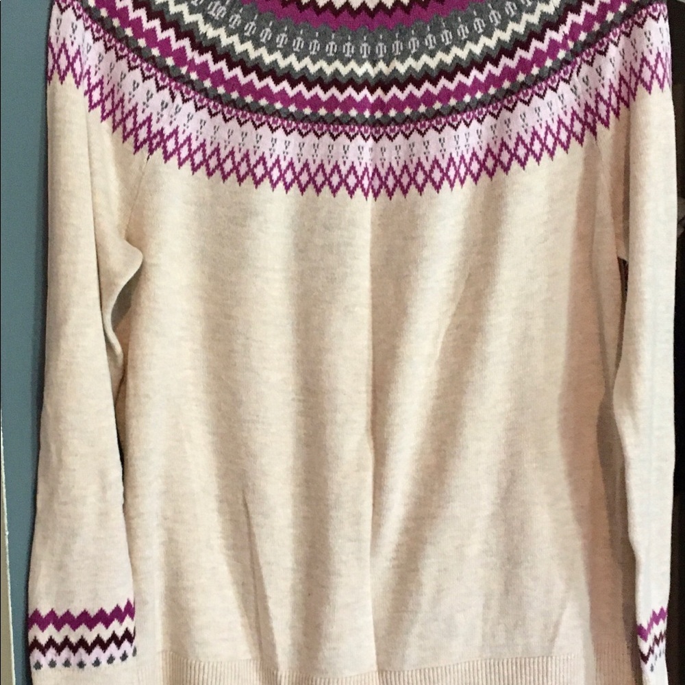 Purple Pink Cream colored Sweater